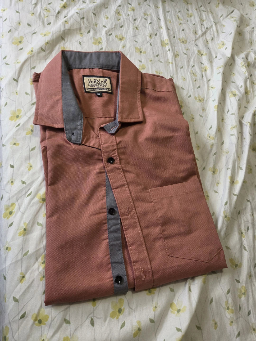 VeBNQp Men's XL Button-Up Shirt - Dusty Rose