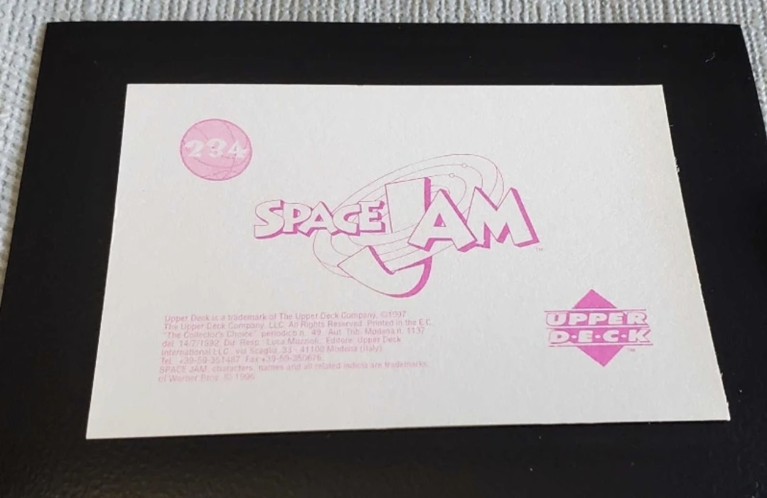1996 upperdeck Jordan space jam Sticker refractor #234 - photo 4
