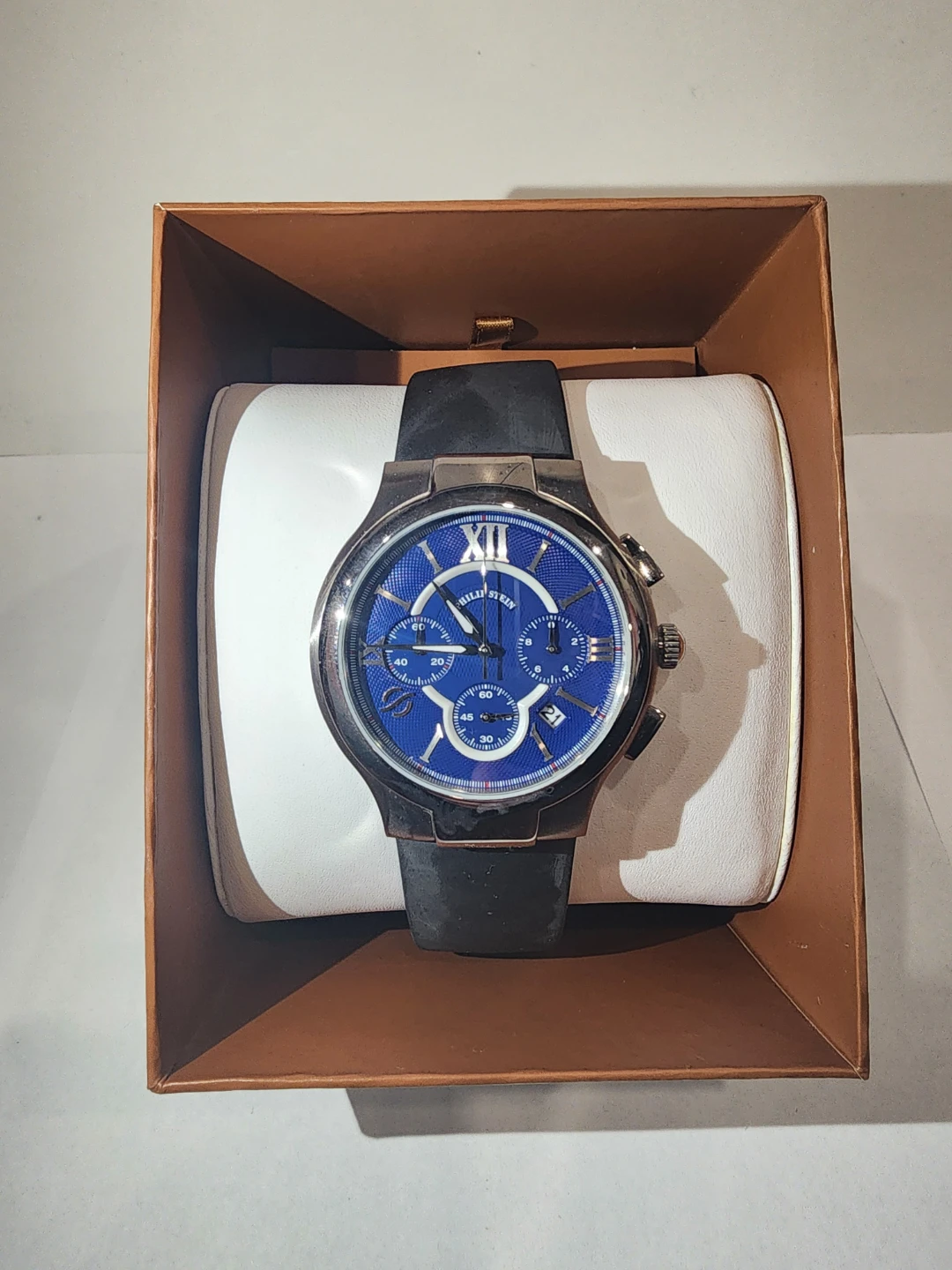 Philip Stein Watch with Blue Dial and Black Strap (Male) - photo 4