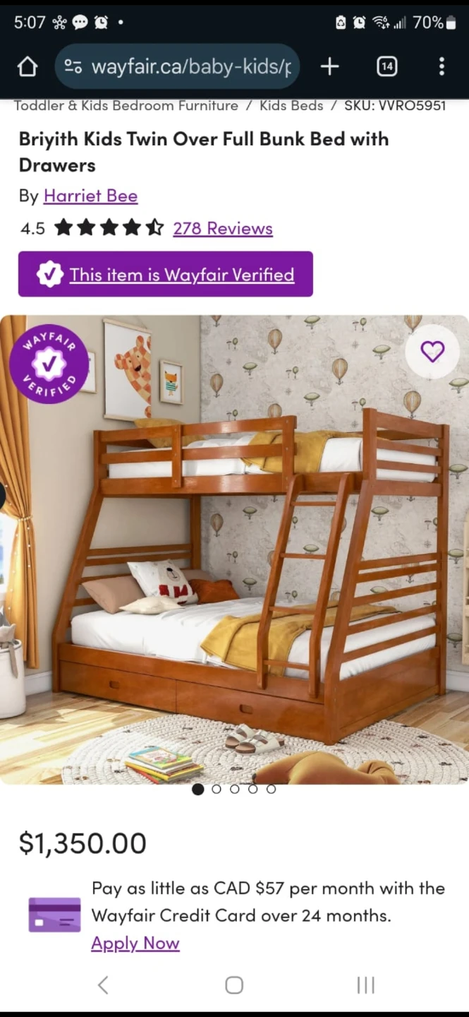 Harriet Bee Briyth Kids Twin Over Full Bunk Bed with Drawers - photo 5