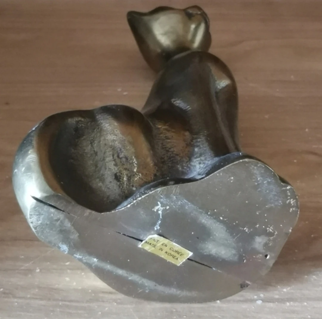 Vintage Solid Brass Cat Sculpture - photo 4