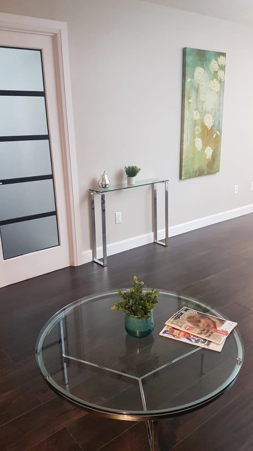 Glass and Chrome Coffee table