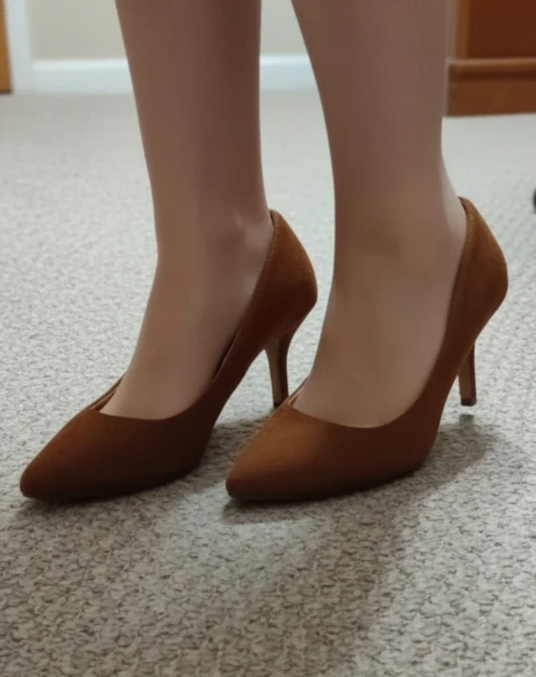 Joe fresh Brown Suede Pointed Toe Heels shoes