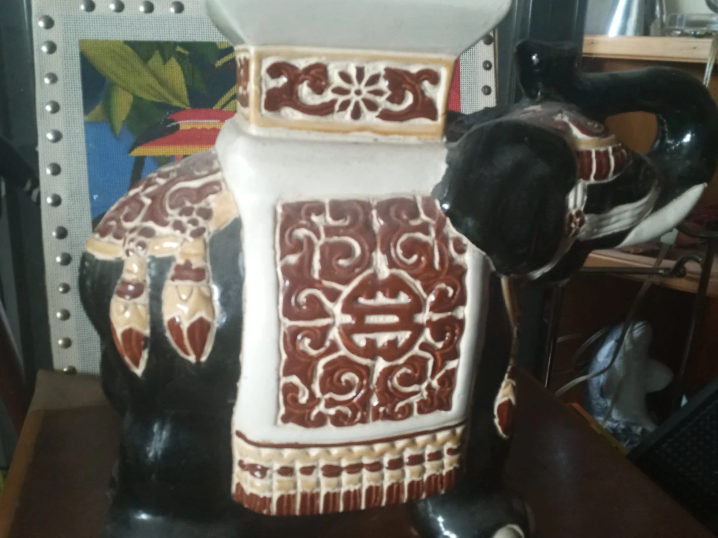 Decorative Elephant Garden Stool - photo 2