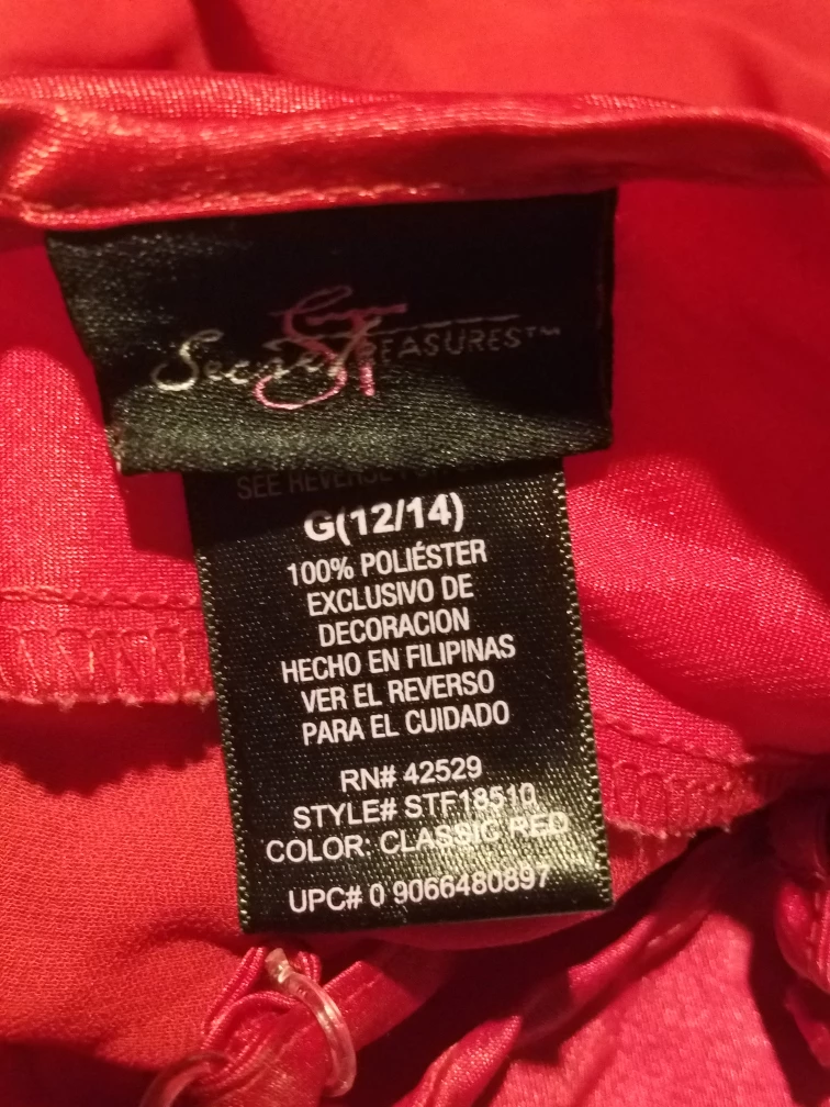 Secret Treasures Red Polyester Babydoll Lingerie G(12/14) - photo 3