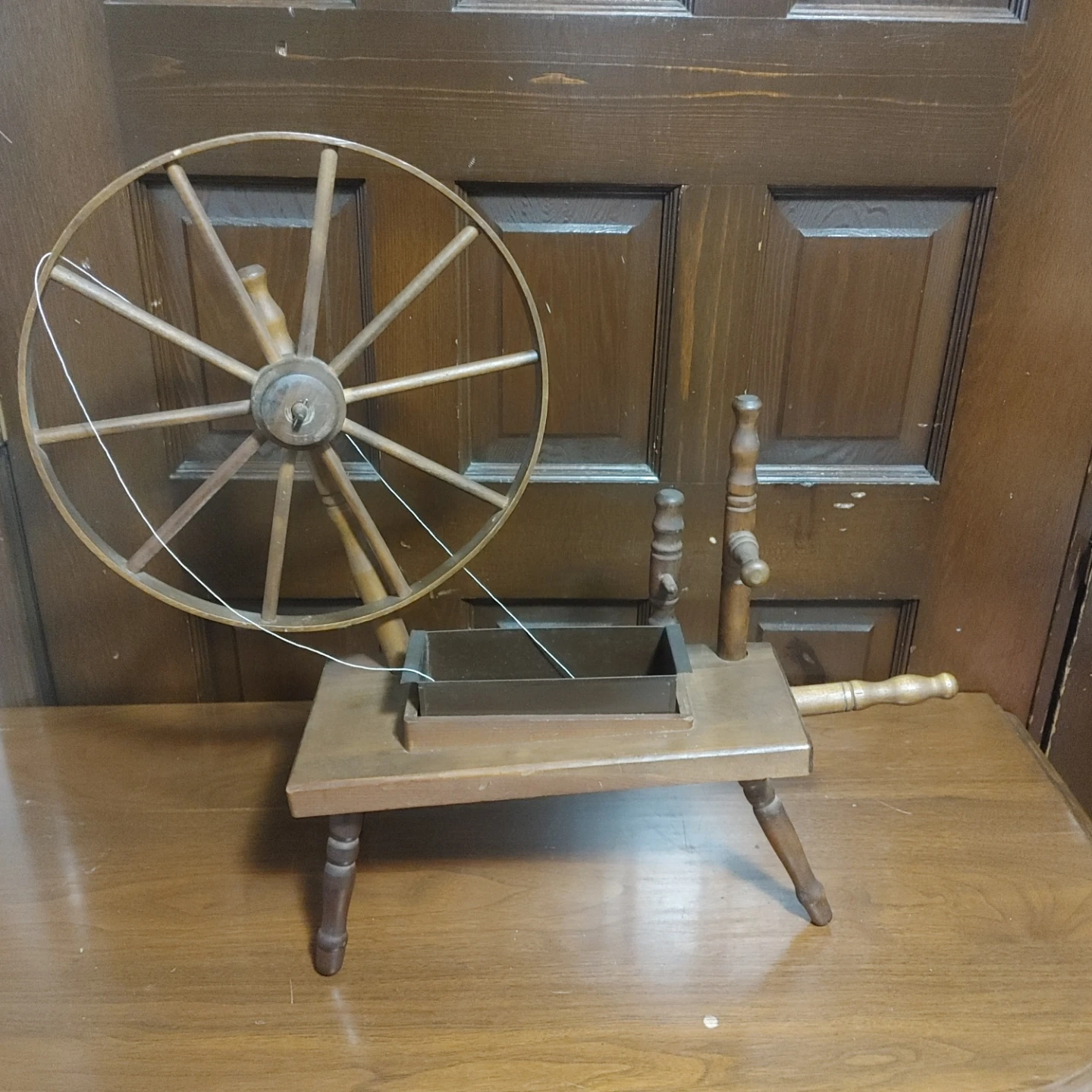 Vintage Wooden Spinning Wheel