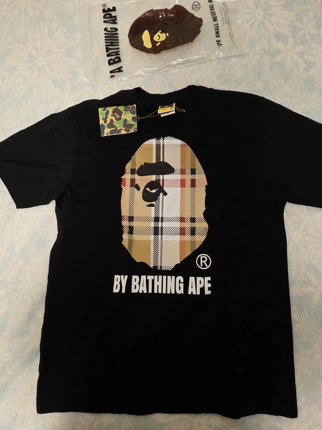 A Bathing Ape Check Tee Bape x Burberry Shirt Medium - photo 2