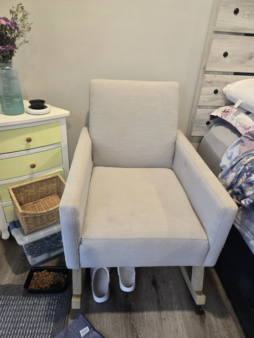 Light gray Upholstered rocker Chair
