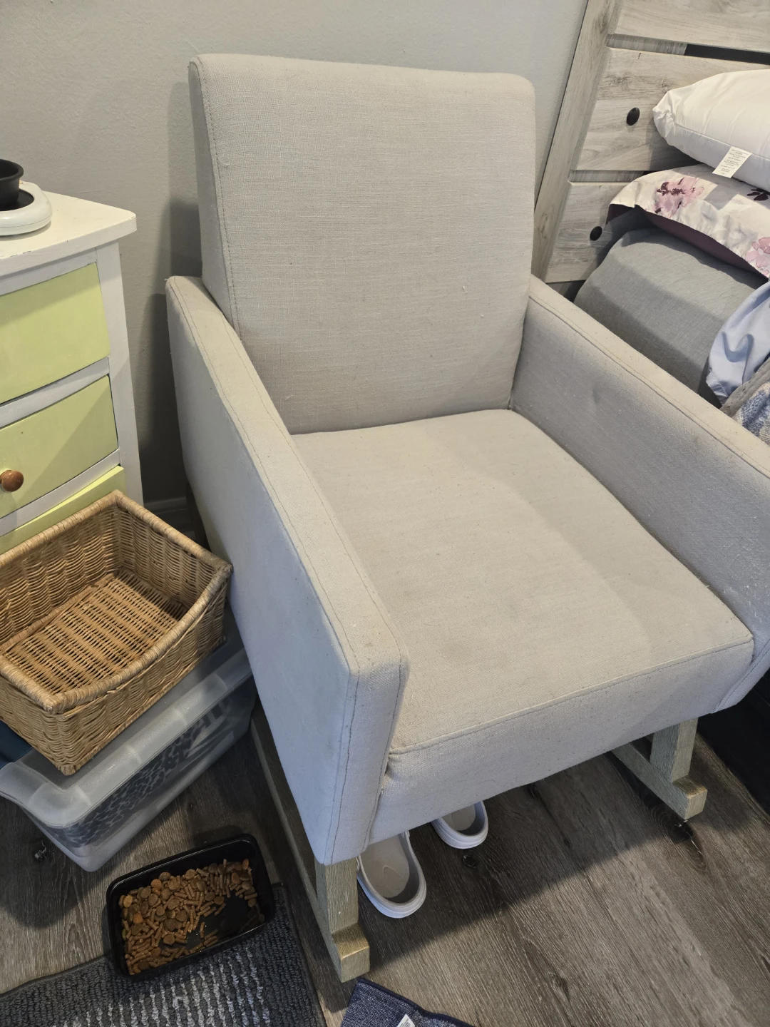 Light gray Upholstered rocker Chair - photo 2