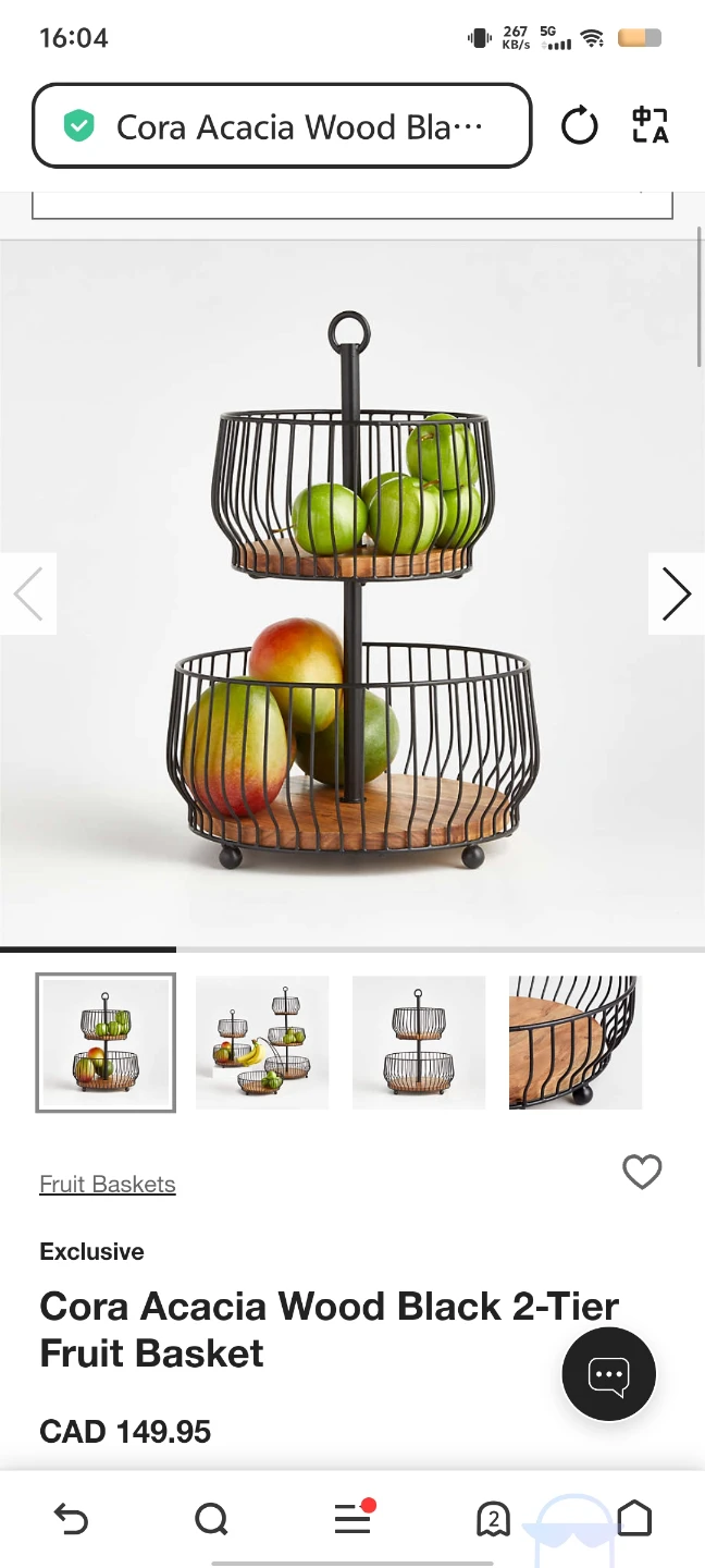 2-Tier Fruit Basket with Marble Trays - photo 2