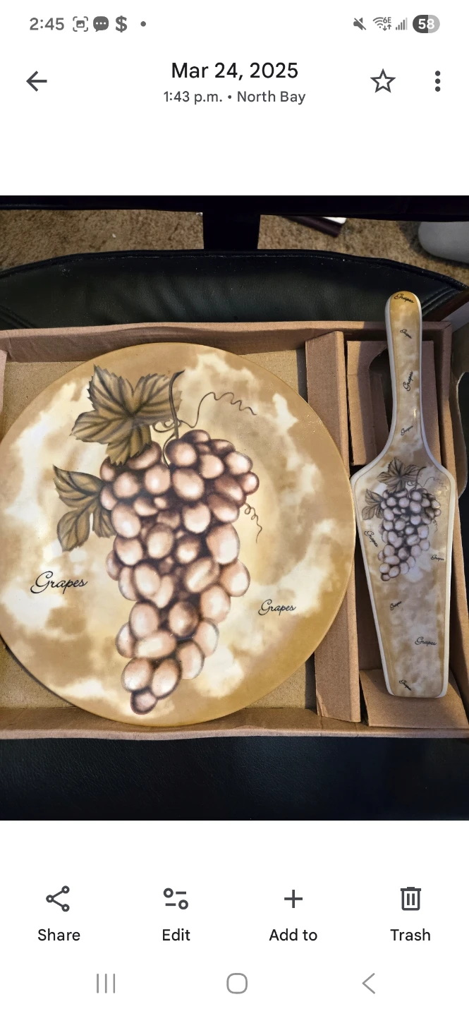Grape Design Cake Server and Plate Set - photo 2