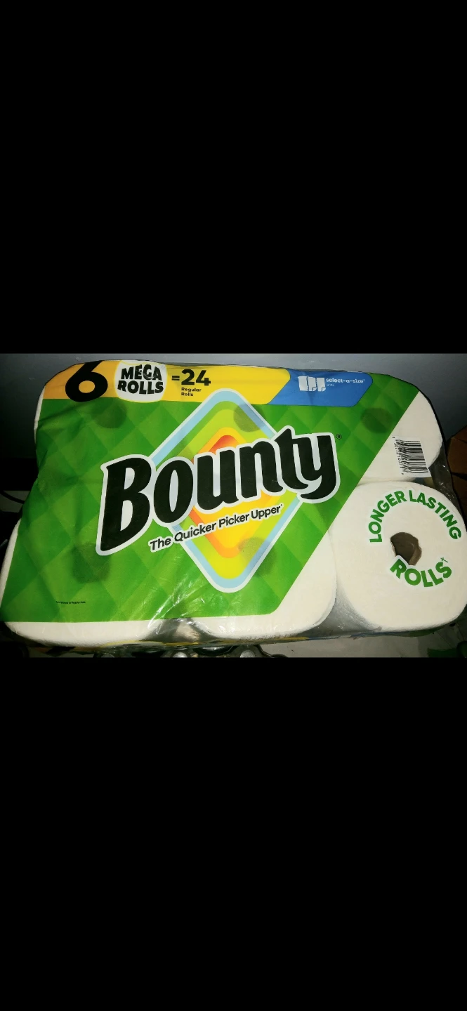 Bounty Mega Rolls Paper Towels - 6 Count (24 Regular Rolls) 🌱