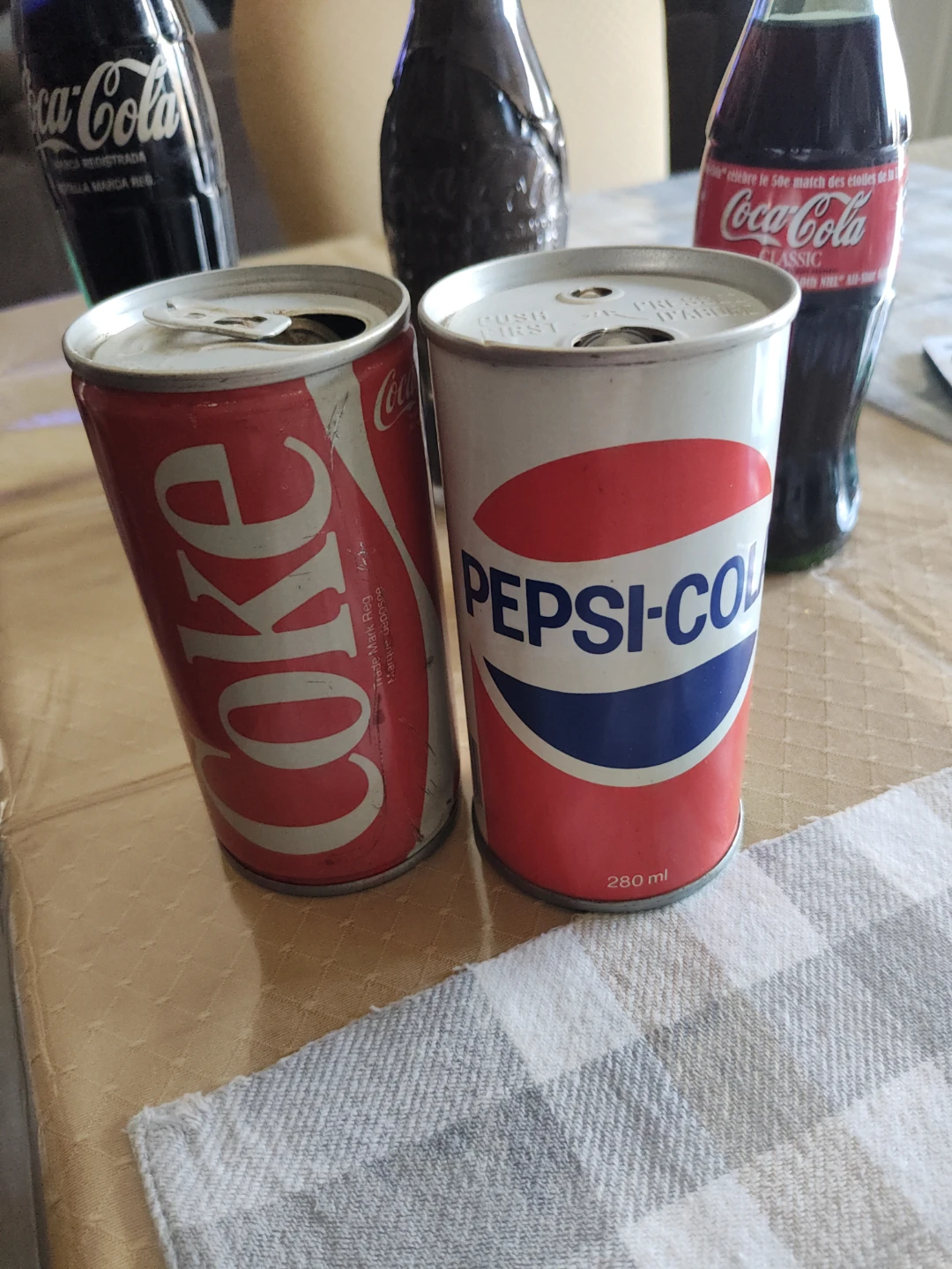 Collection of Coca-Cola and Pepsi-Cola bottles and cans - photo 2