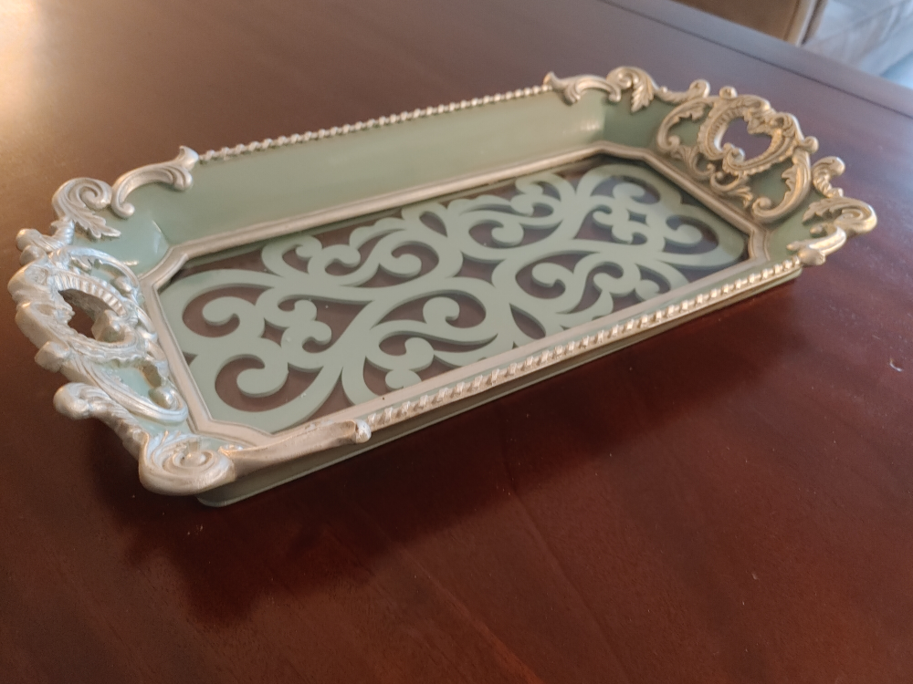 Decorative Tray (wood and glass)