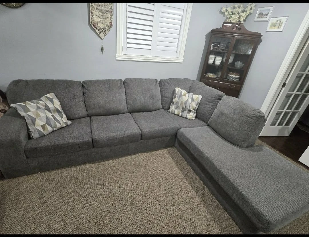 Grey Sectional Sofa with Chaise - photo 2