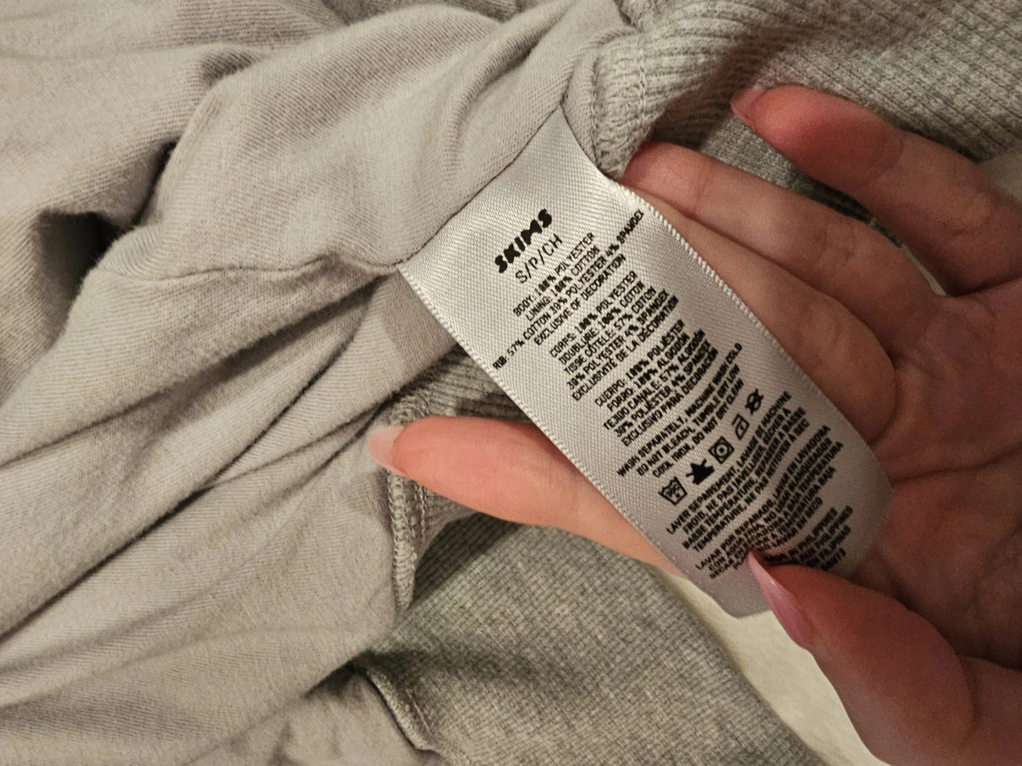 SKIMS Grey Cotton Blend Zip-Up Hoodie - photo 2