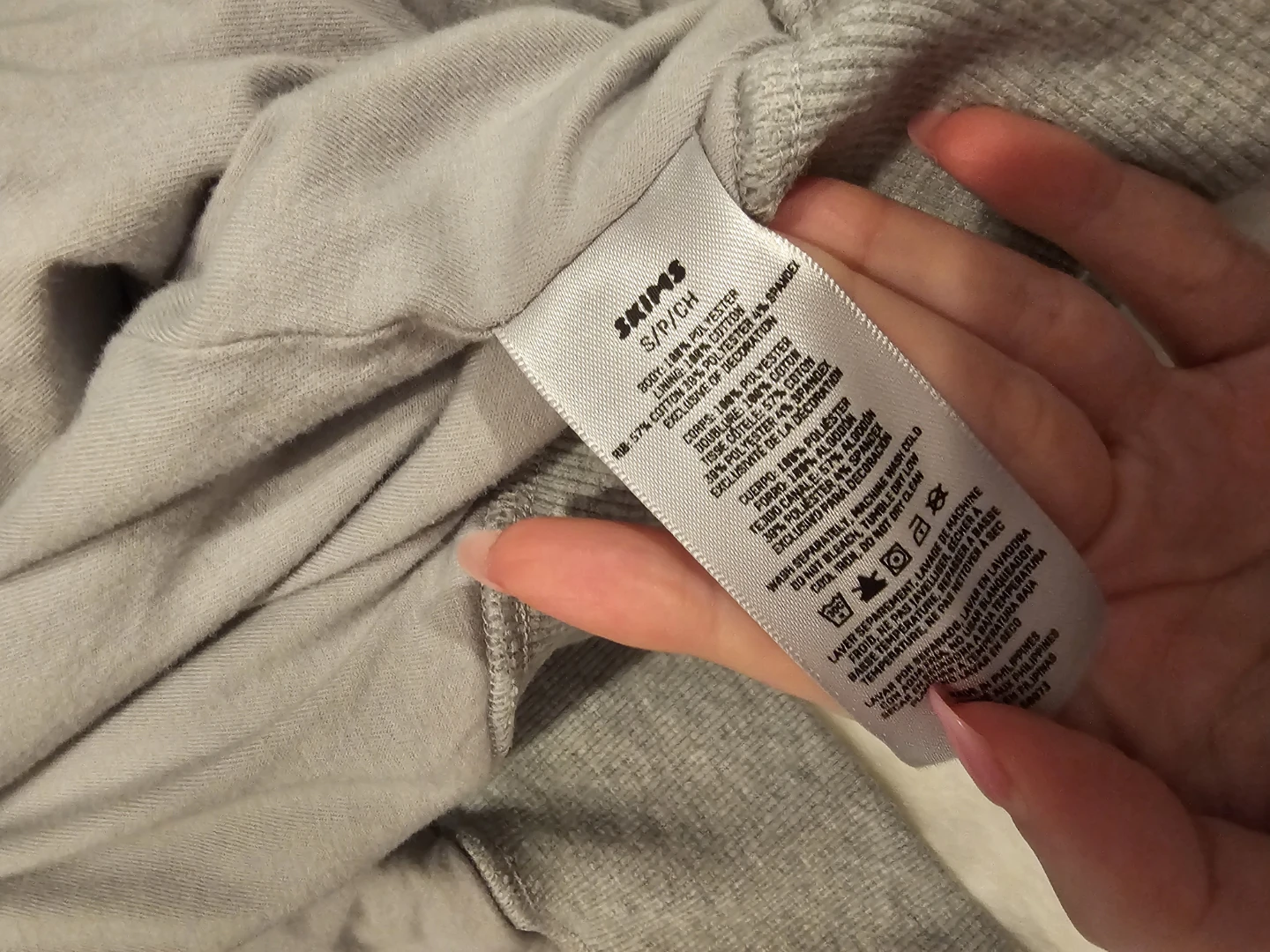 SKIMS Grey Cotton Blend Zip-Up Hoodie - photo 3