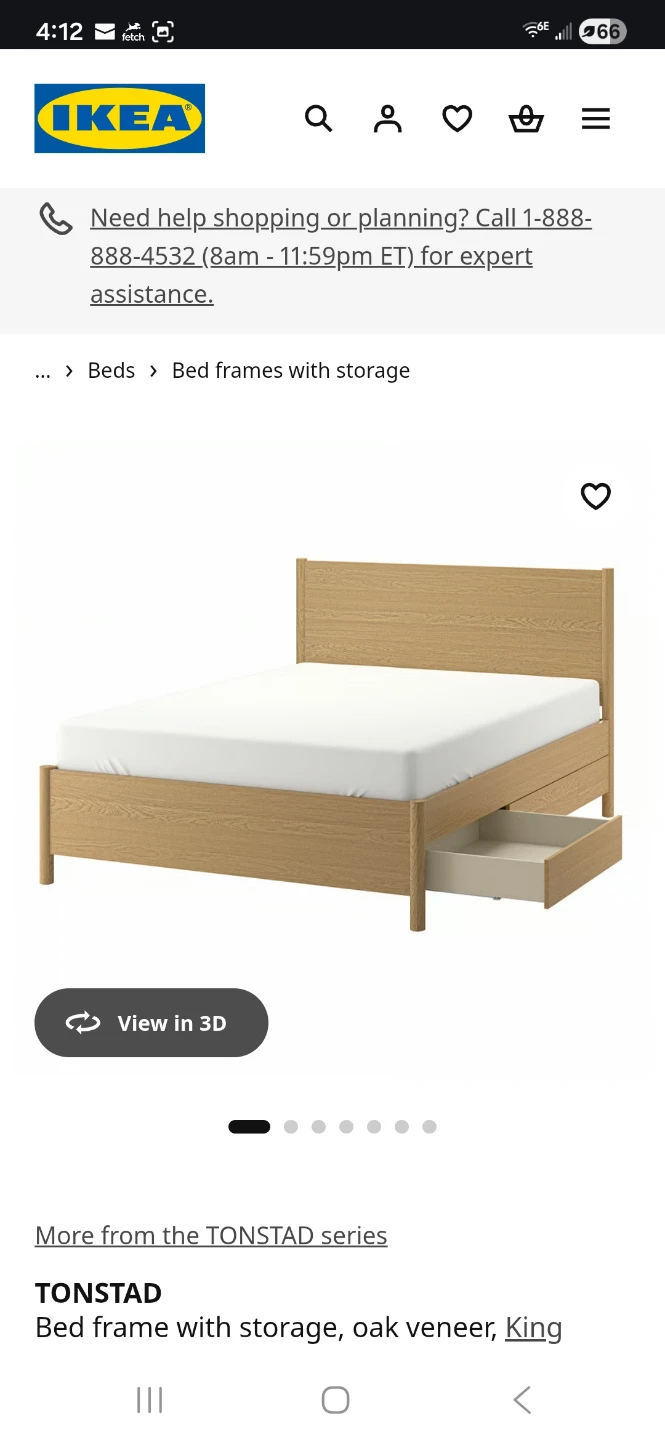 Brand new IKEA TONSTAD King Bed Frame with Storage
