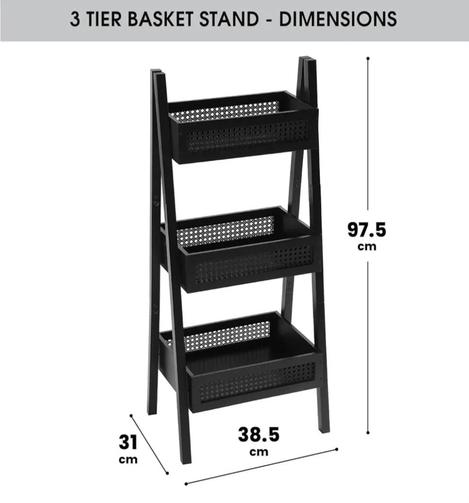 Culture Label 3-Tier Rattan Basket Stand - photo 2