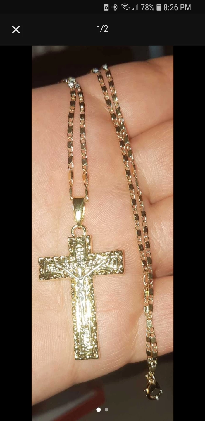 Gold Plated Cross With Chain