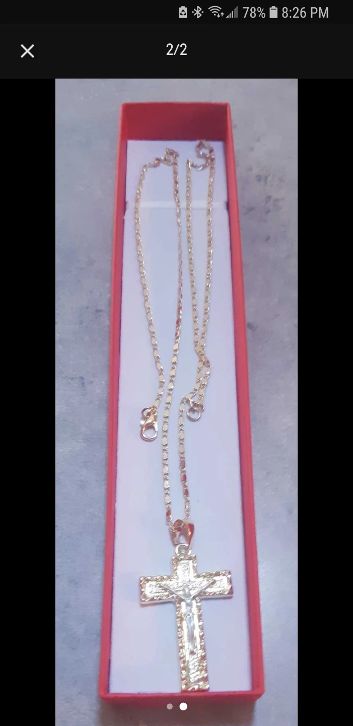 Gold Plated Cross With Chain - photo 2