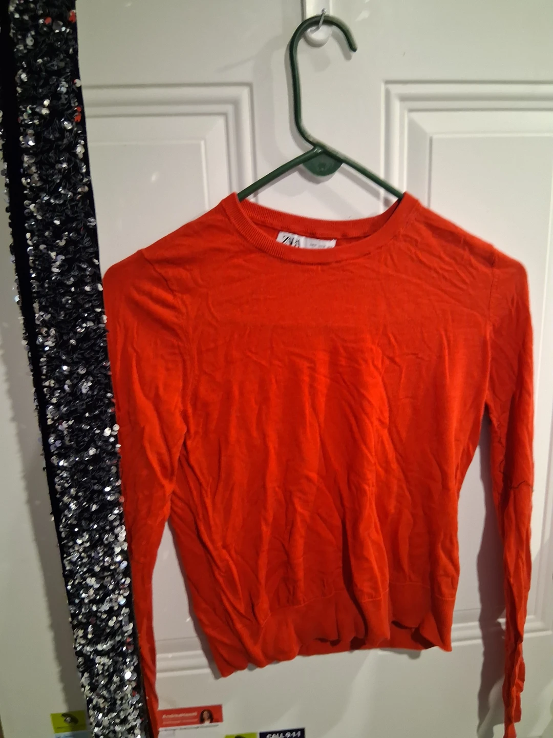 Zara Orange Long Sleeve Sweater