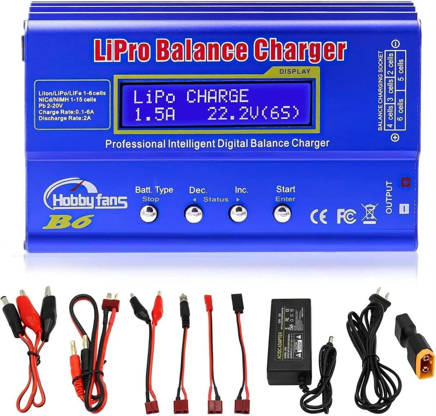 iMAX B6 LiPo Battery Charger – Balance Charger + Adapter