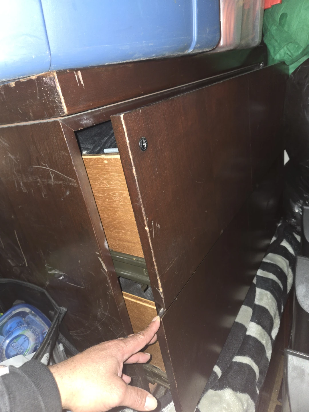 Dark Wood Nightstand with Drawer