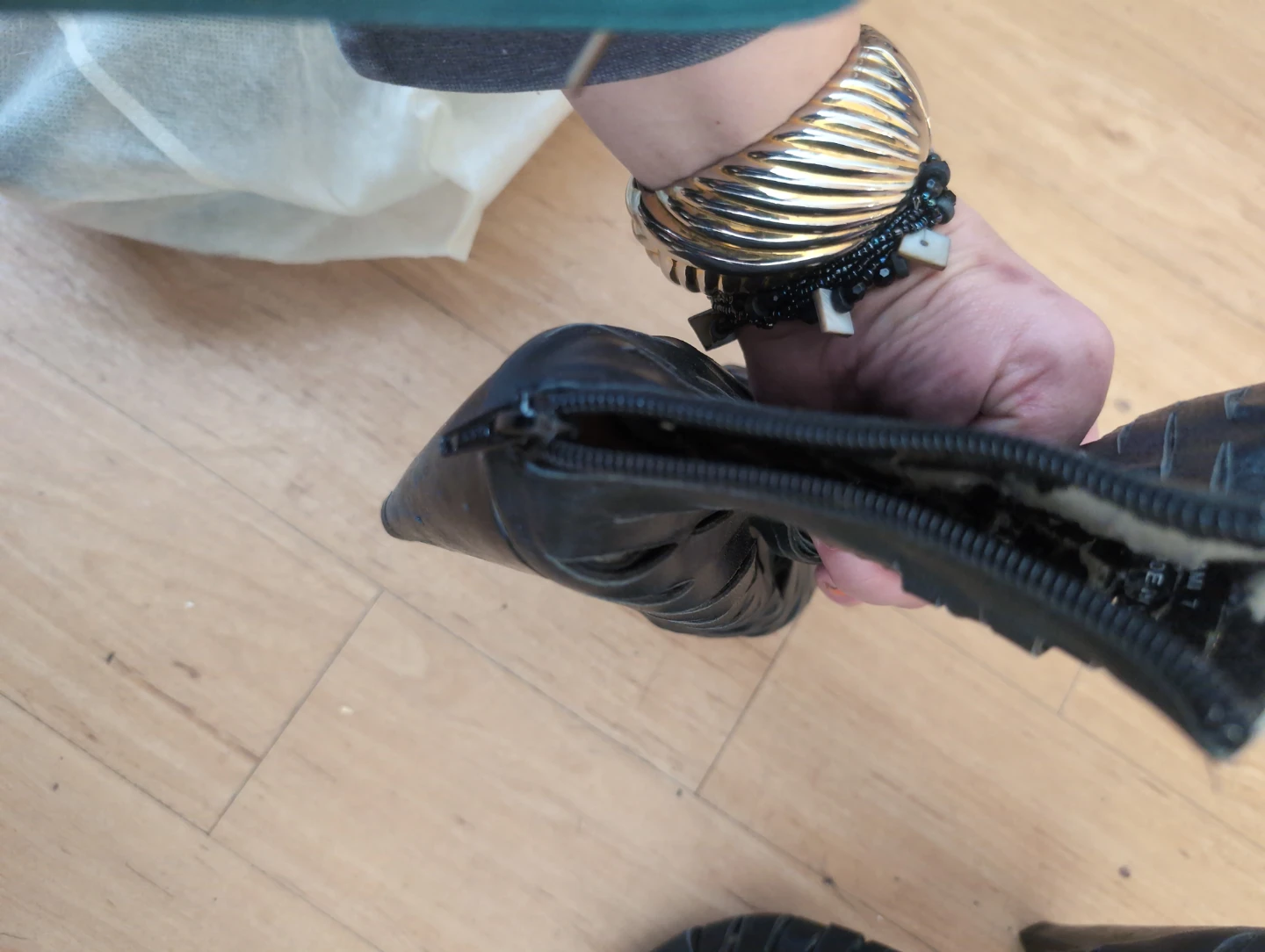 Black Peep-Toe Cut-Out Heels - photo 3
