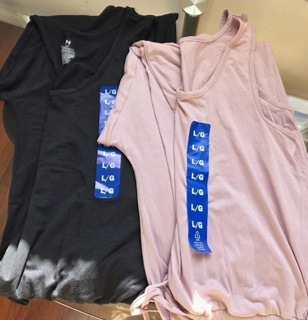 2 Pack Ladies Jumpsuits Black & Pink Size L