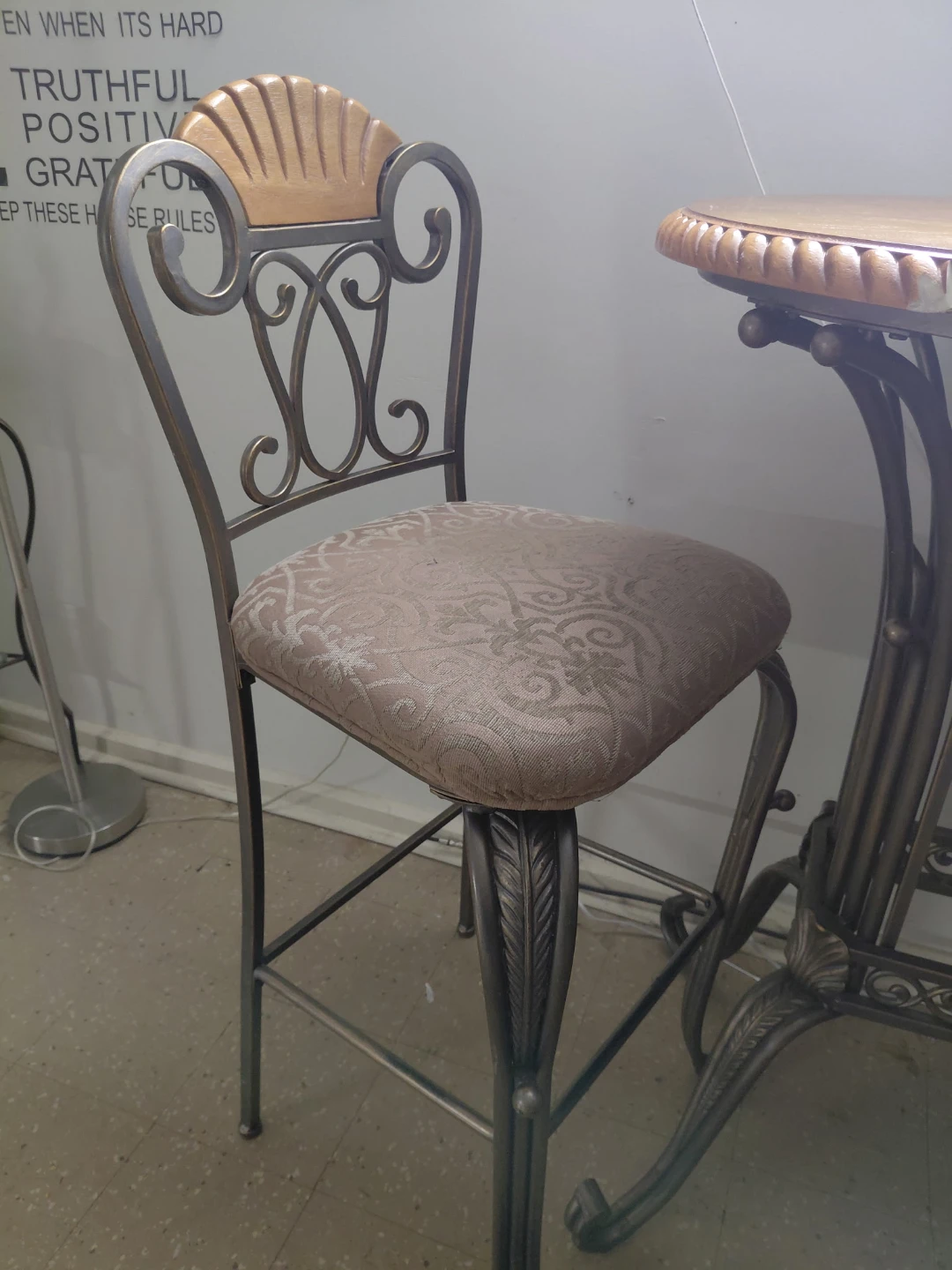 Bar Stool with Upholstered Seat - photo 3