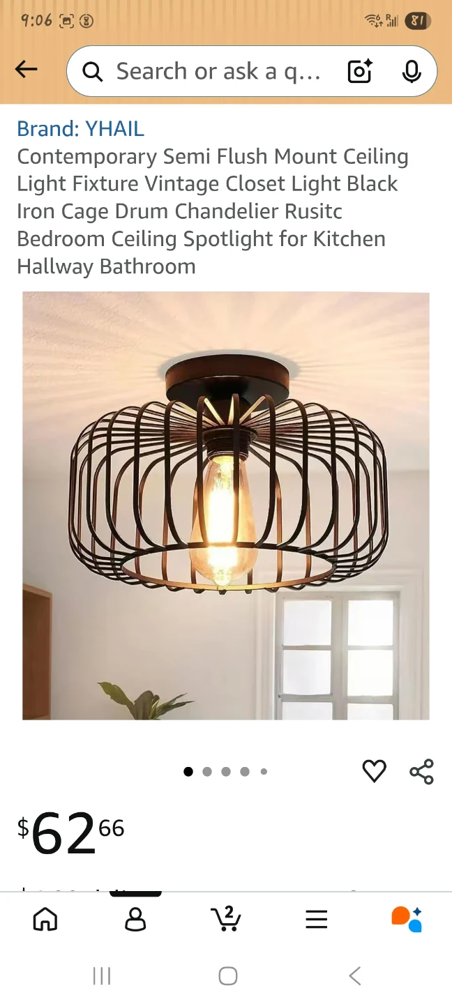 Semi Flush Mount Ceiling Light Fixture 🌱