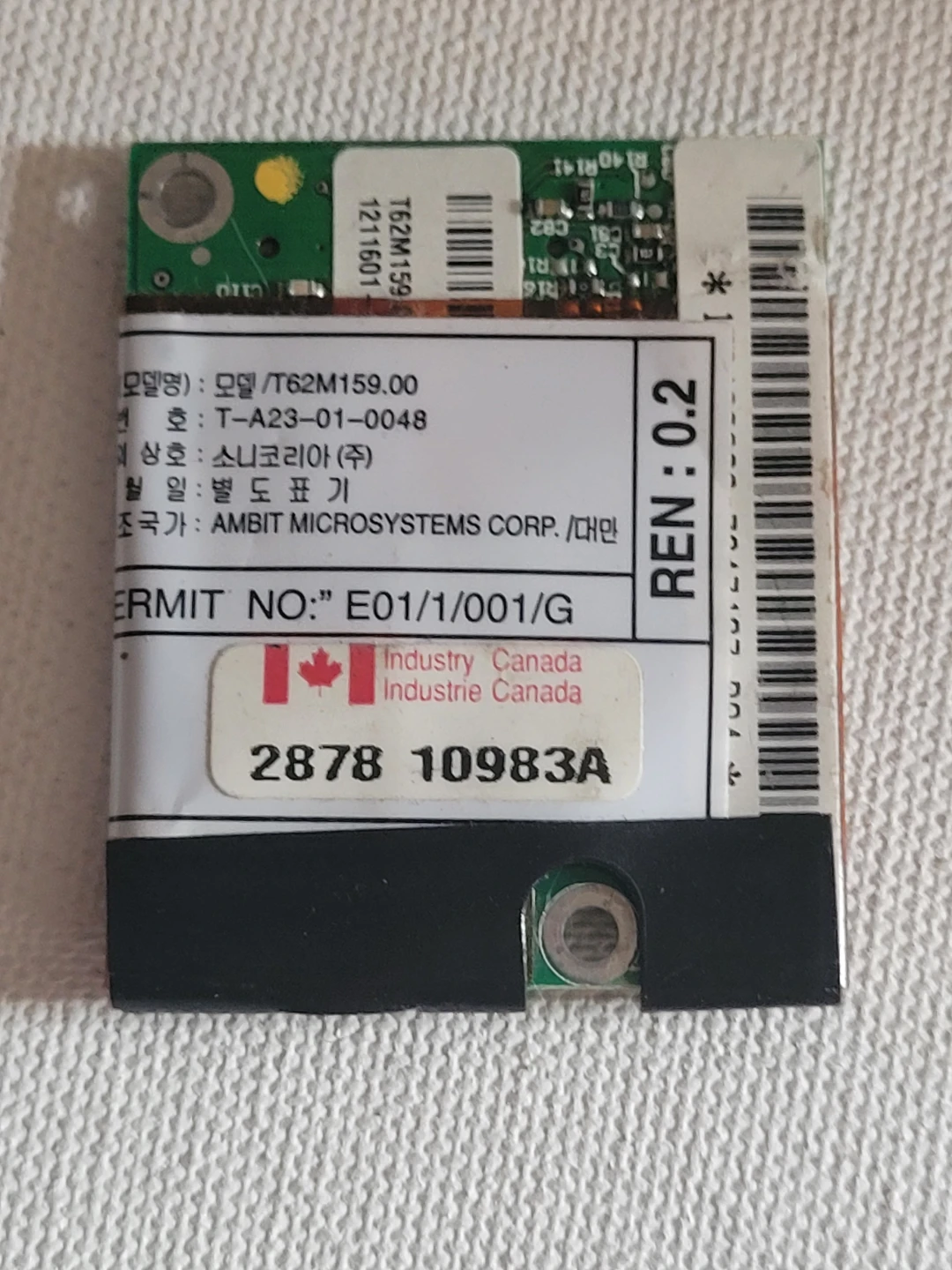 AMBIT ETISALAT T62M159.00 WLAN Module - photo 2