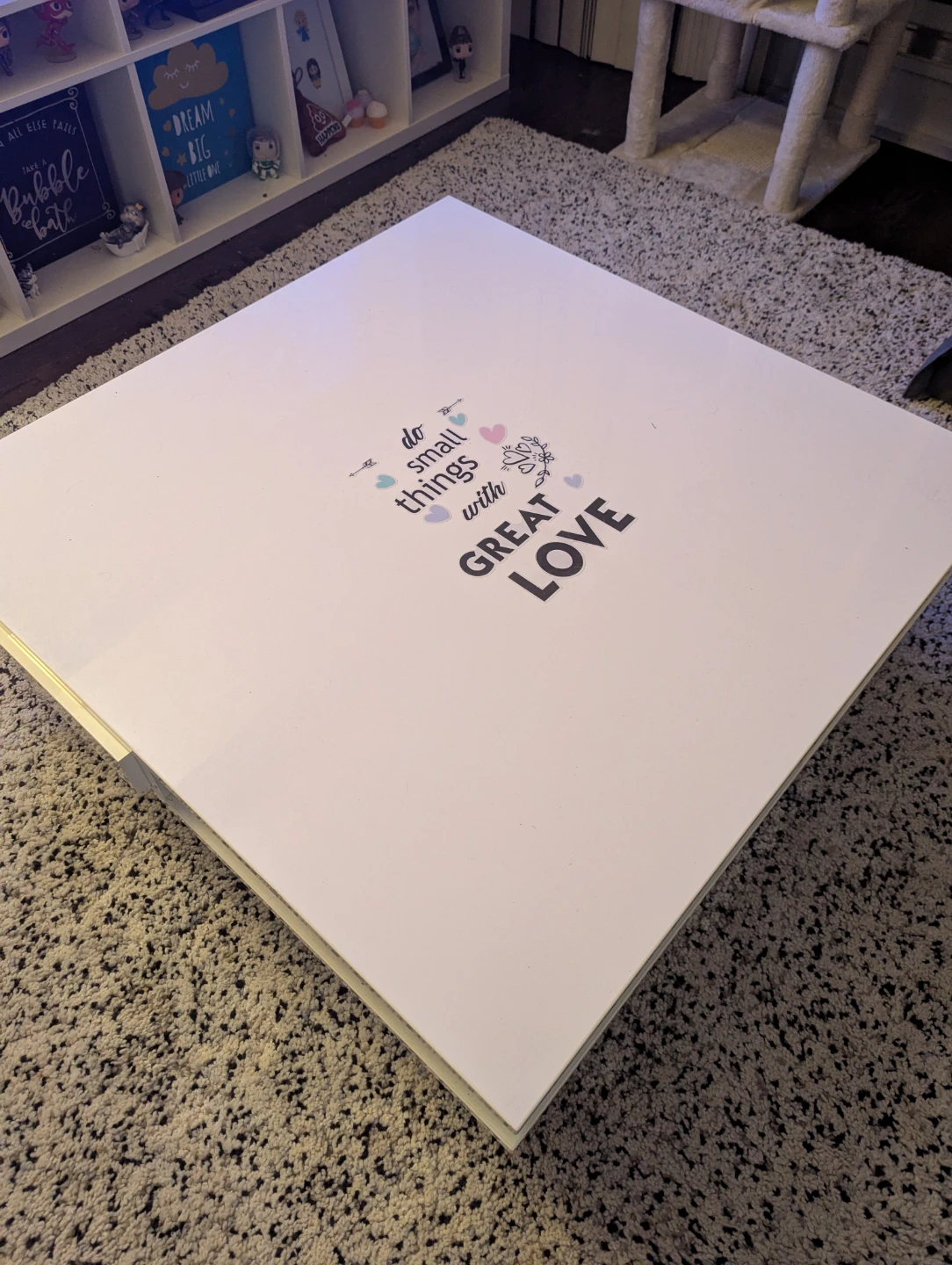 assembled IKEA TOFTERYD Coffee table, high-gloss white 95x95 cm - photo 2