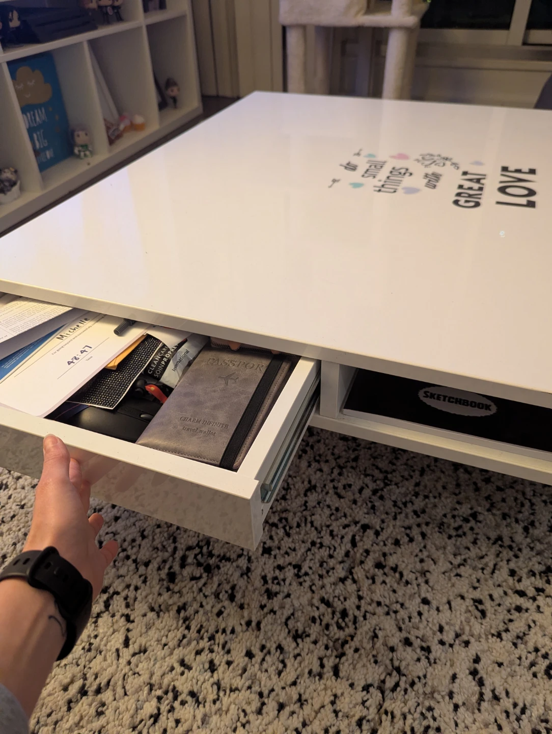 assembled IKEA TOFTERYD Coffee table, high-gloss white 95x95 cm - photo 3
