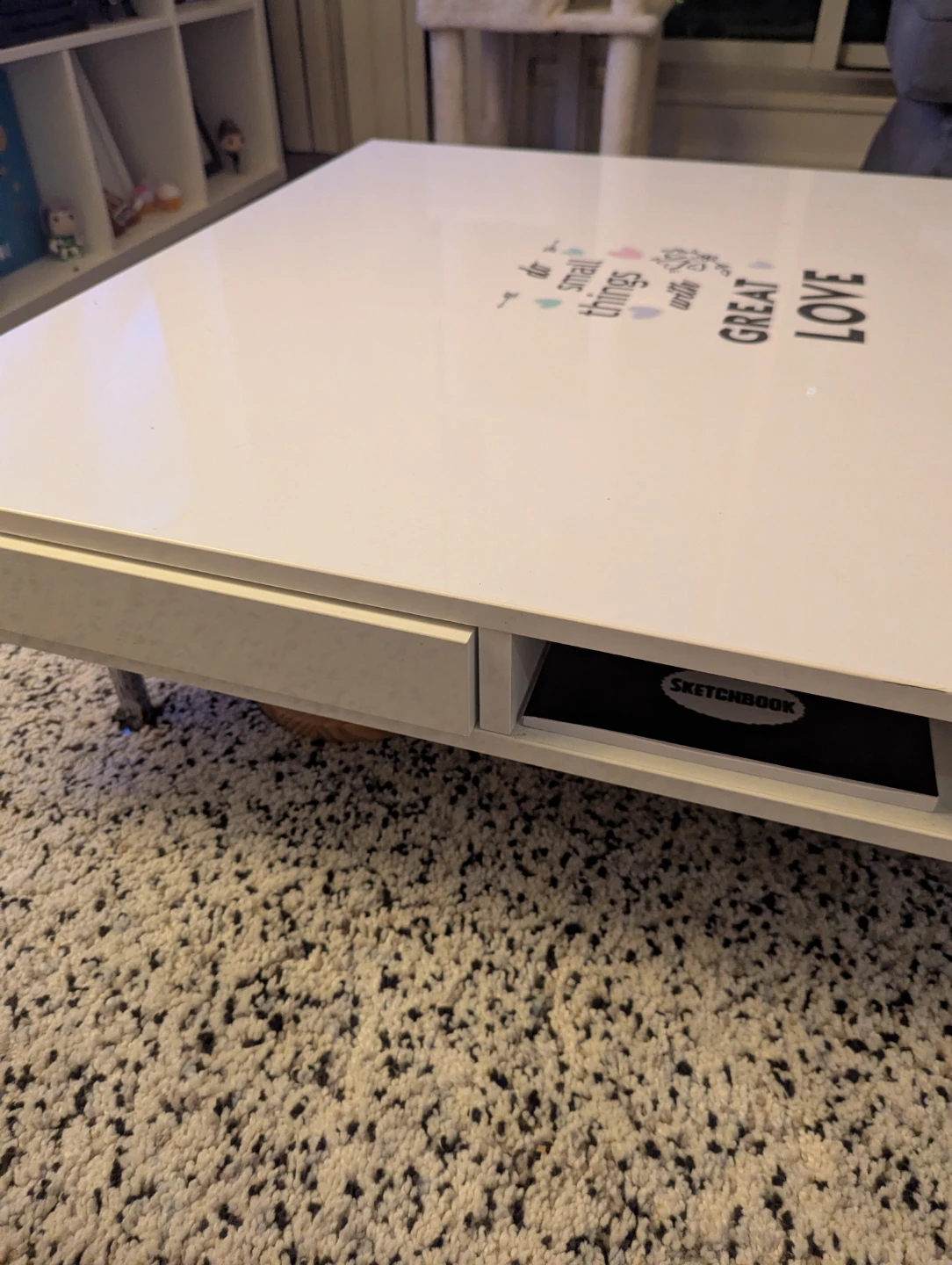 assembled IKEA TOFTERYD Coffee table, high-gloss white 95x95 cm - photo 4