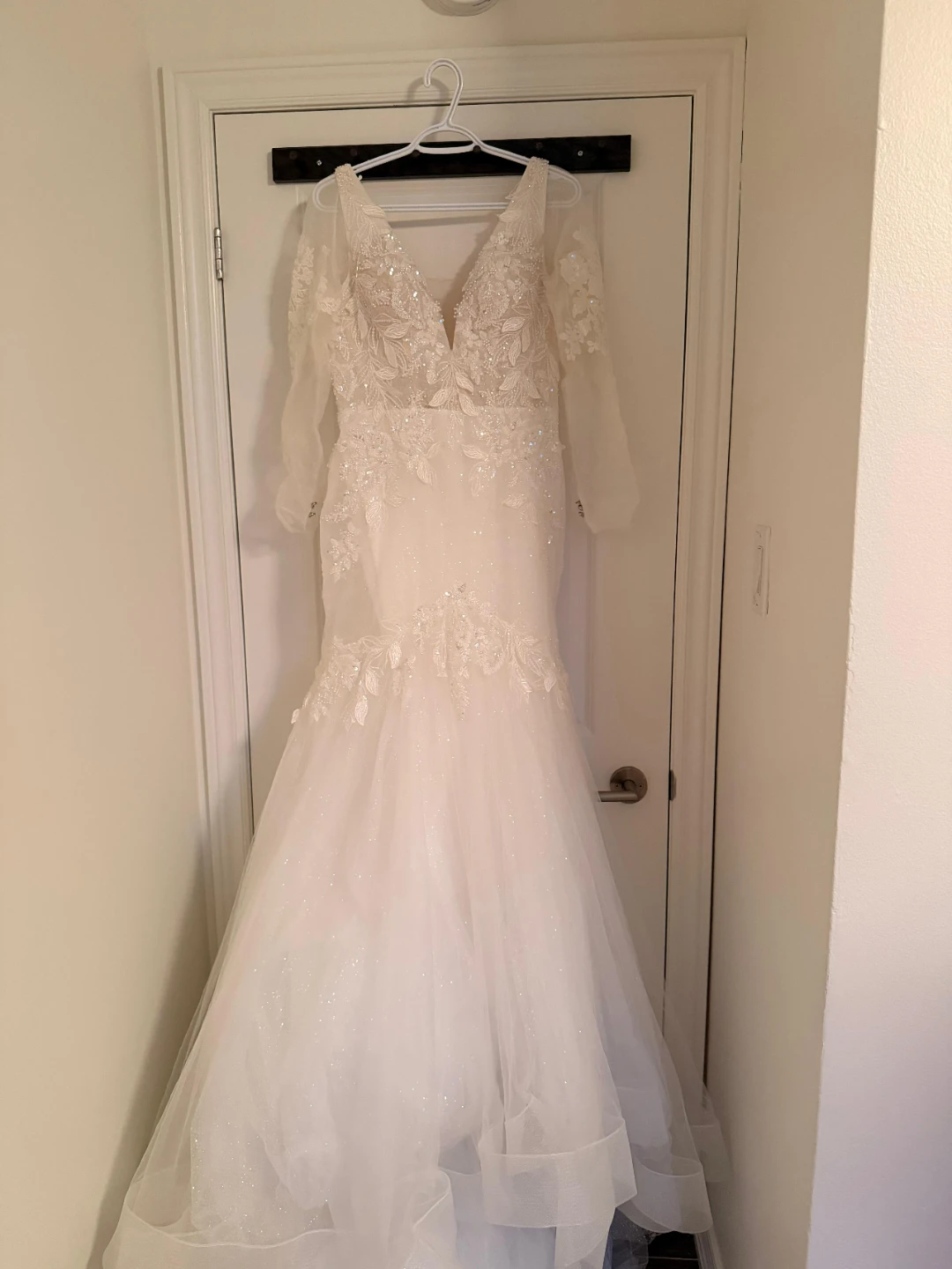 Ivory Wedding Dress with Long Sleeves and Sequins
