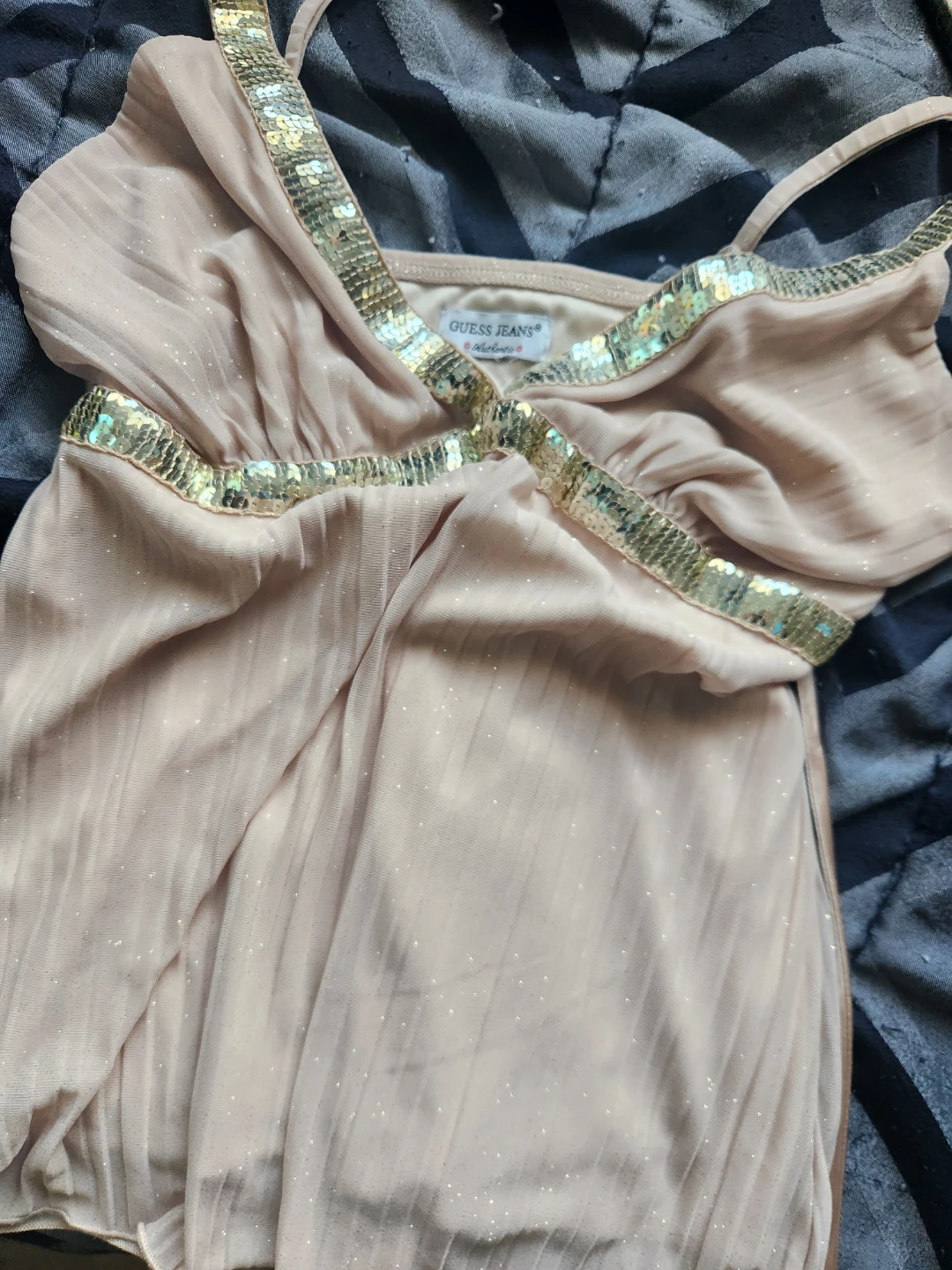 Guess Jeans Sequin Embellished Camisole Top - Size Medium - photo 2