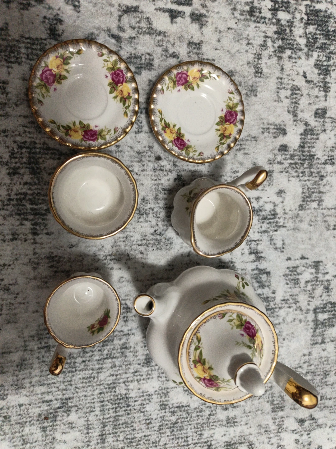 Miniature Royal Albert Old Country Roses Teacup and Saucer Set