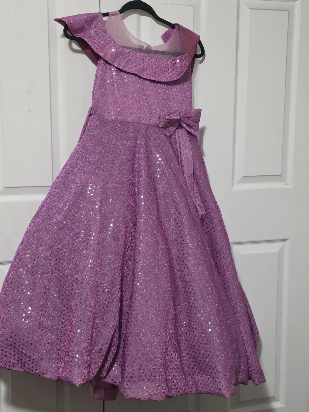 Sparkly Purple Girls' Dress with Bow
