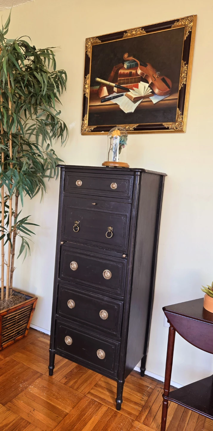 Solid Wood 5 Drawer Secretary Desk/Tallboy Dresser - photo 4