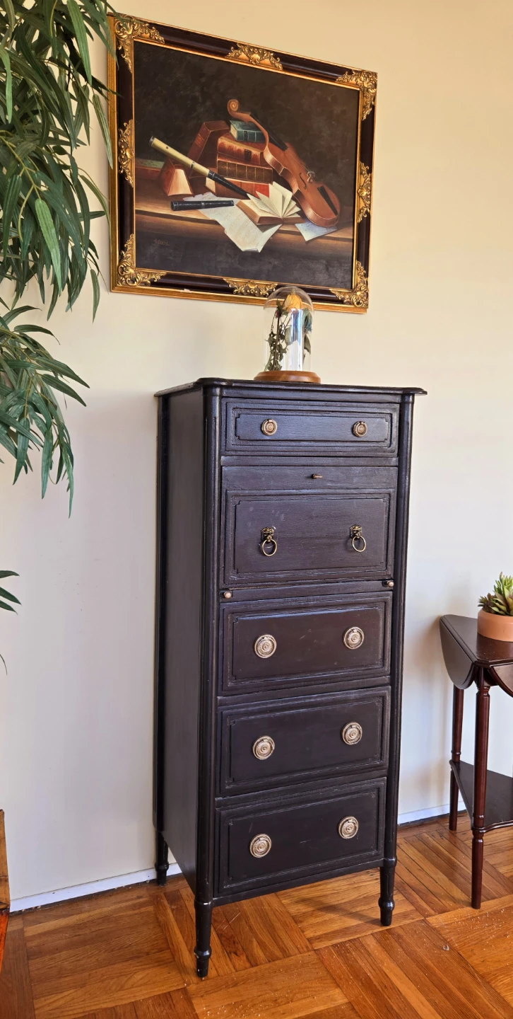 Solid Wood 5 Drawer Secretary Desk/Tallboy Dresser - photo 5