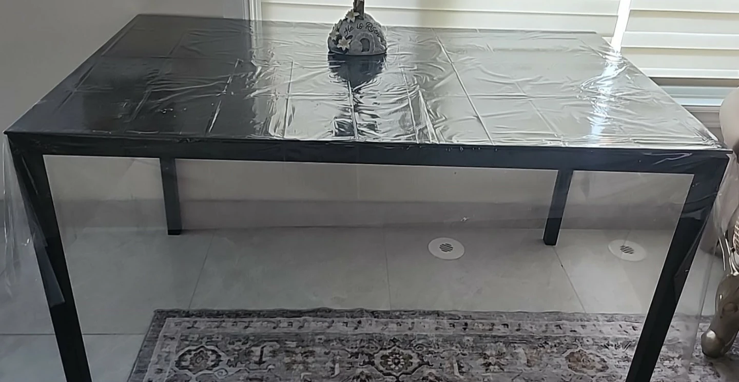 Black Dining Table with Metal Frame