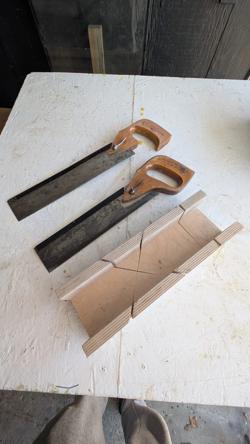 Pair of Hand Saws with Mitre Box