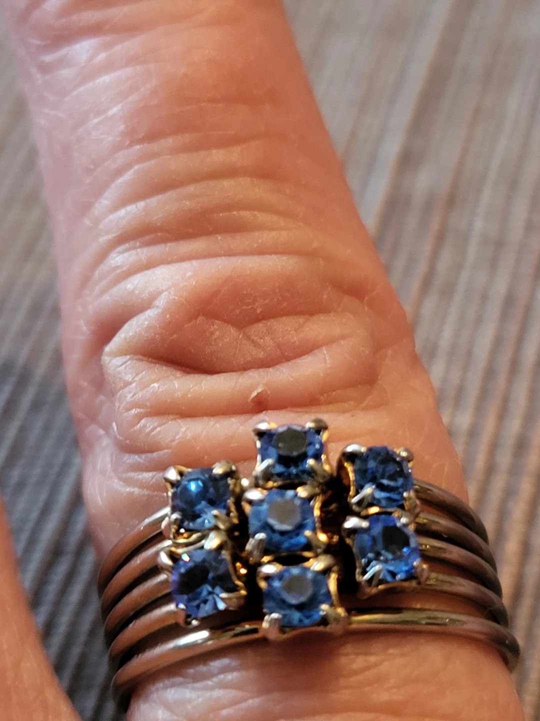 Stacking Ring with Blue Stones