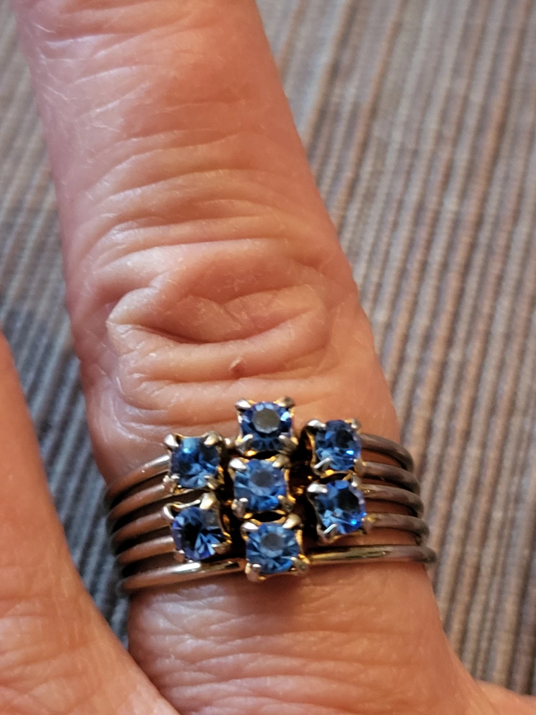 Stacking Ring with Blue Stones - photo 2