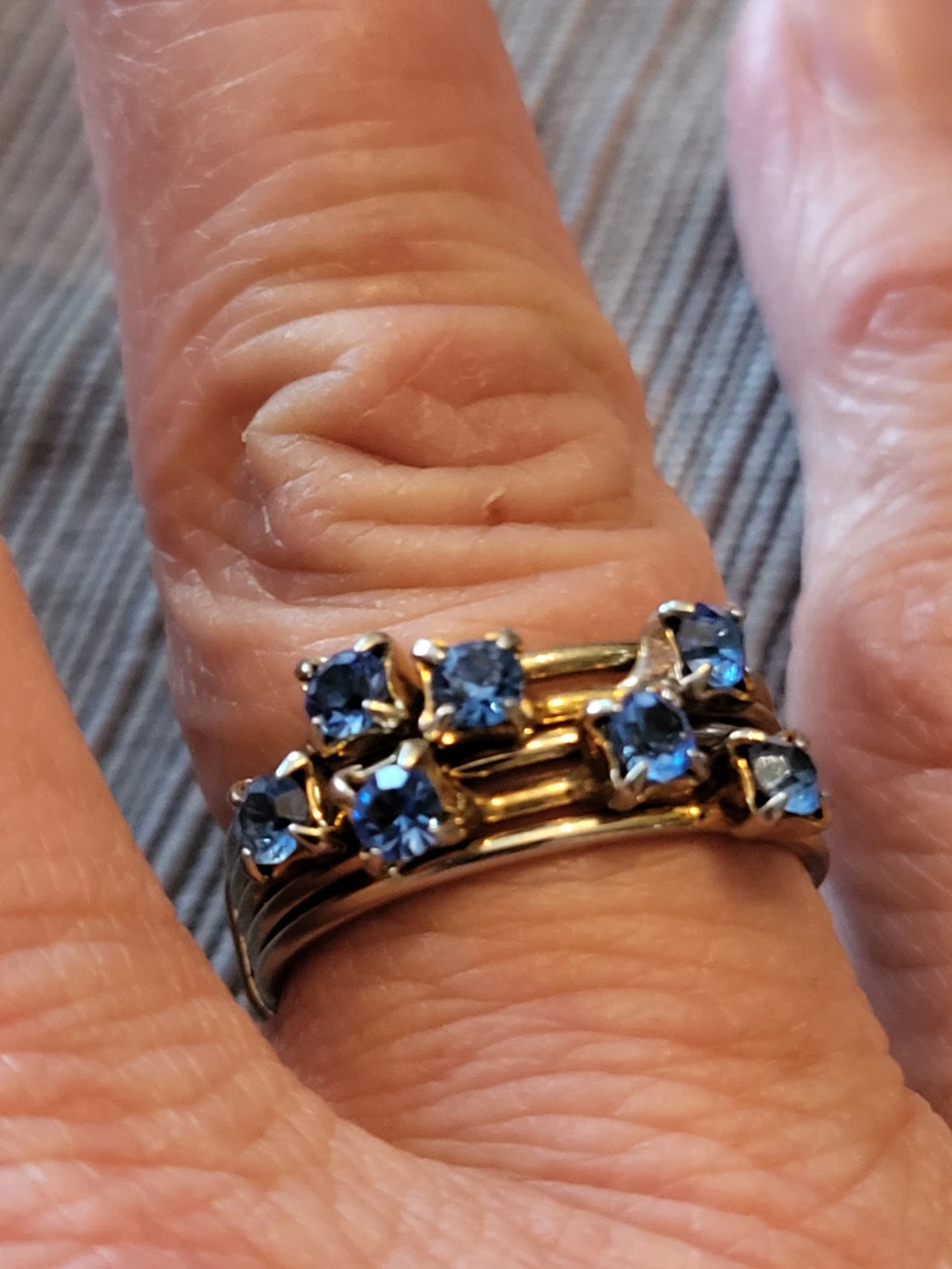 Stacking Ring with Blue Stones - photo 3
