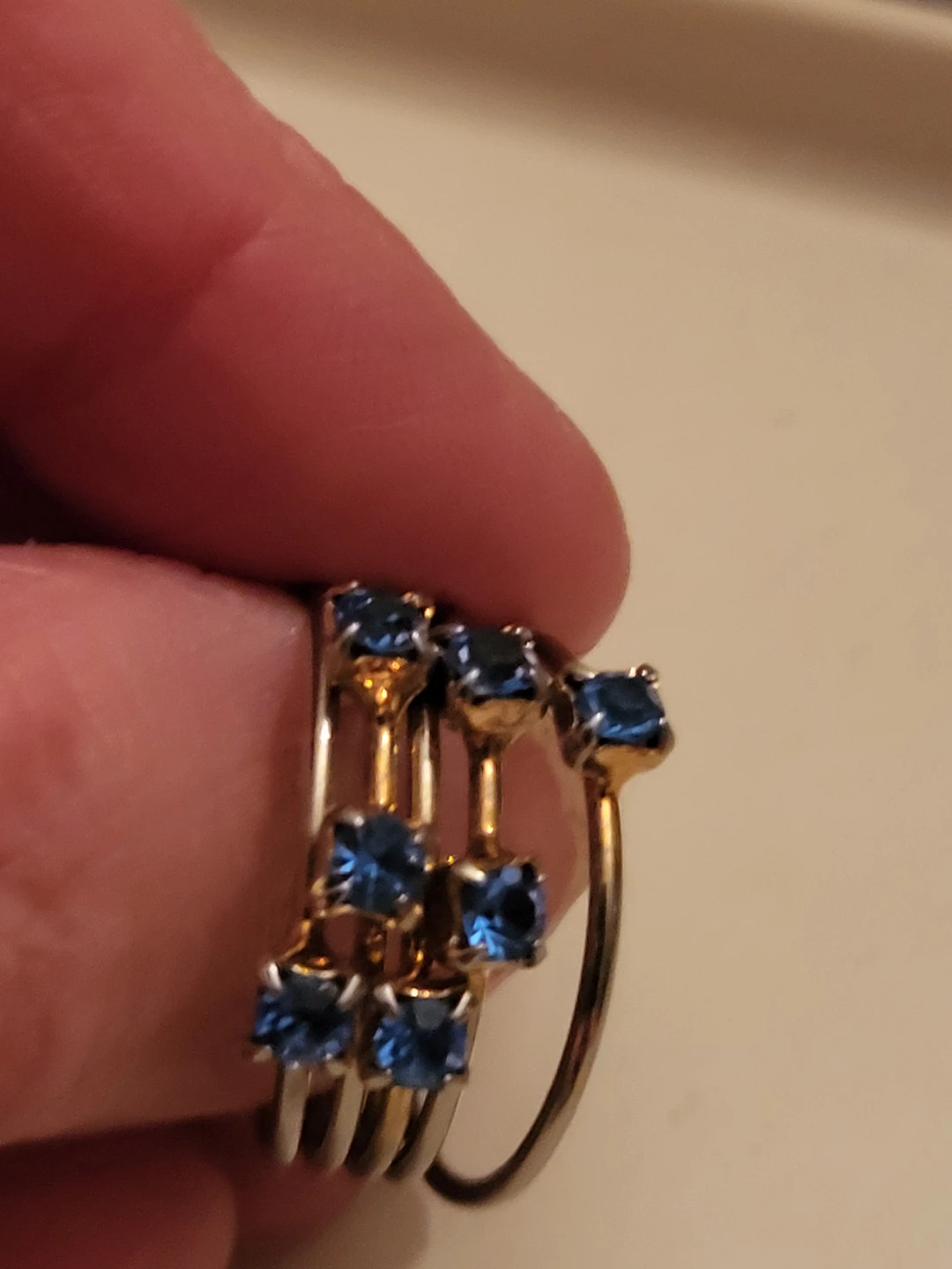 Stacking Ring with Blue Stones - photo 4