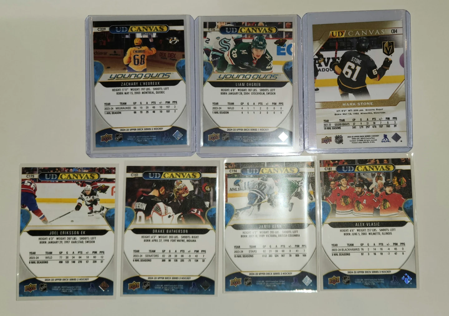 Pick Up x8 New/Mint UD Canvas Hockey Cards w/ 2 Young Guns NHL - photo 4