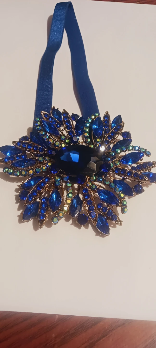 Sparkling Sapphire Blue Gemstone Flower Accessory